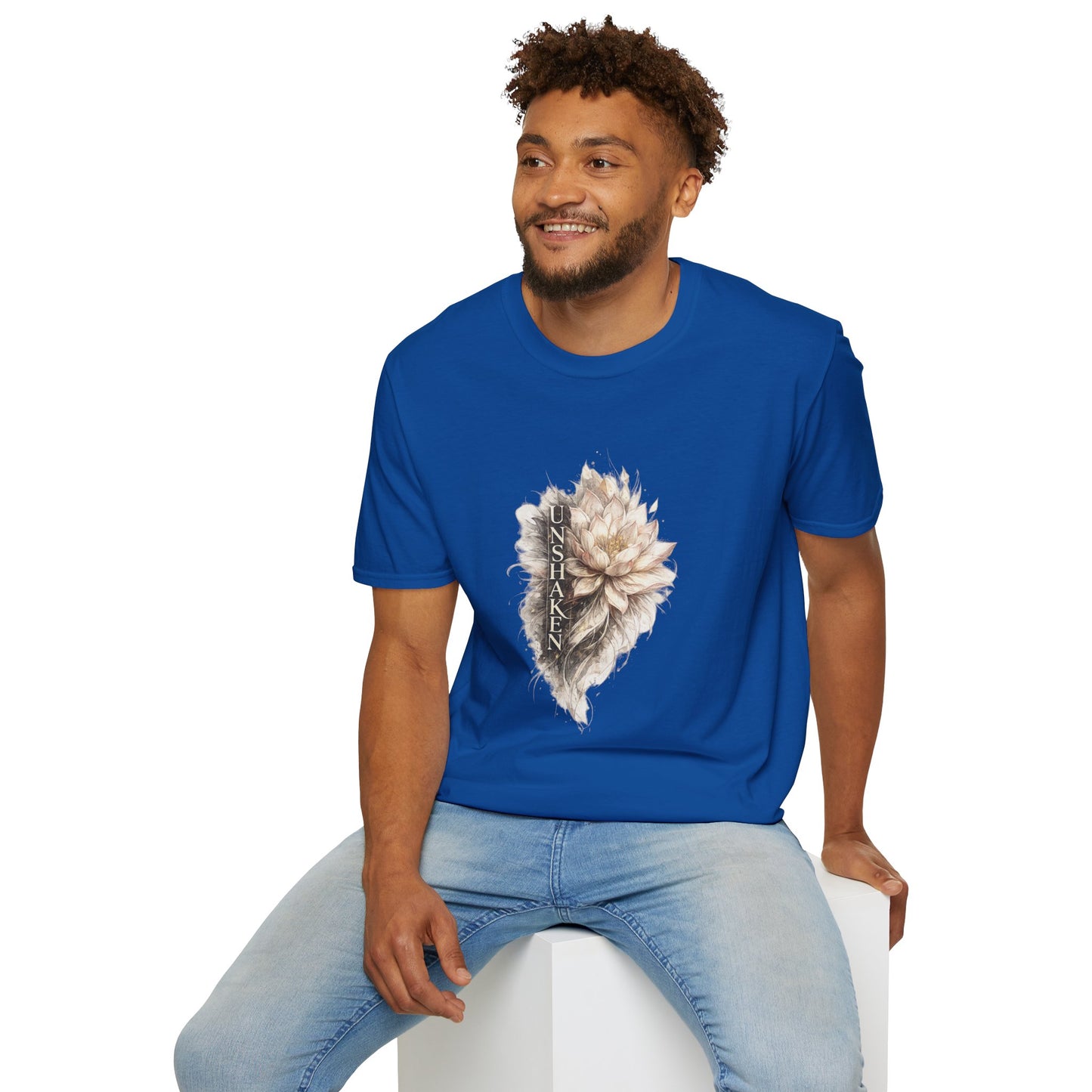 Floral 'UNSHAK' Lotus T-Shirt — Soft Vintage Botanical Tee