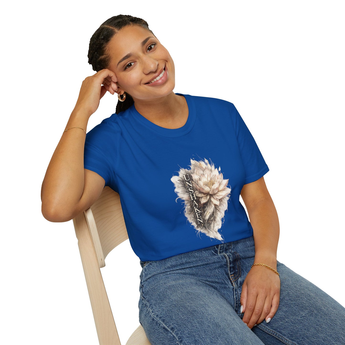 Floral 'UNSHAK' Lotus T-Shirt — Soft Vintage Botanical Tee