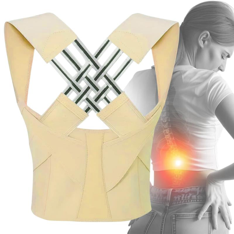 Waist Trainer Corrects Bad Posture for Teenager and Adult, Helps and Hunchback, Back Support Posture Correction, Shoulder Belt Correction, Vest Support Relieves Neck, Shoulder, and Back Pain, Adjustable Velcro Design for Home Office