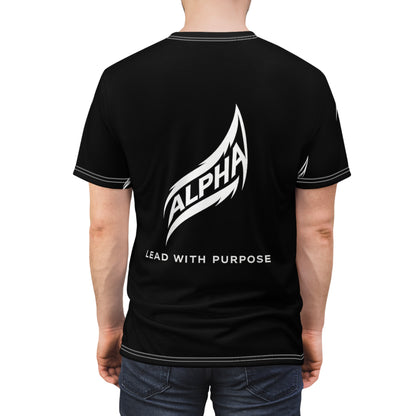 Black Flame Pattern T-Shirt — Minimalist All-Over Print Tee
