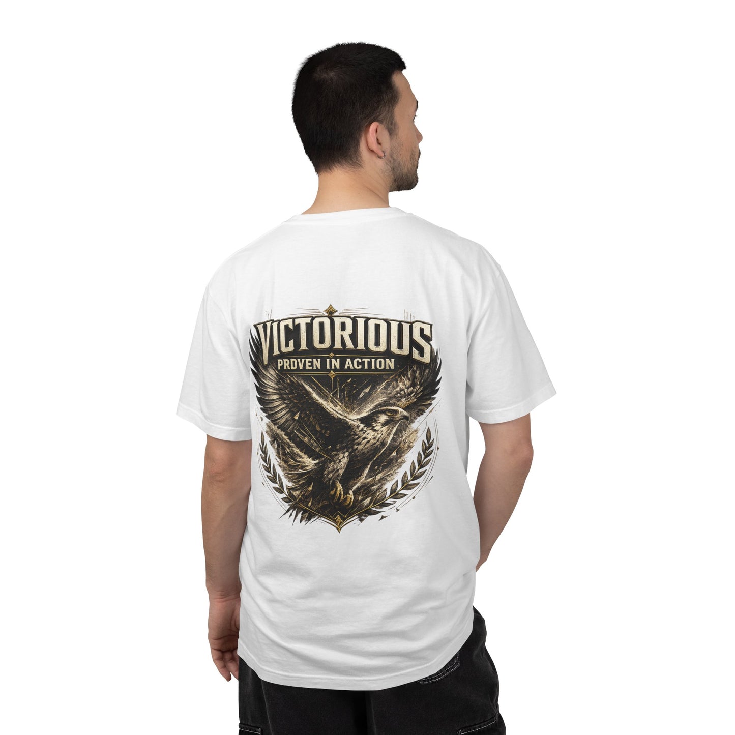 Victorious Eagle T‑Shirt — "Victorious: Earned in Silence / Proven in Action" Graphic Tee