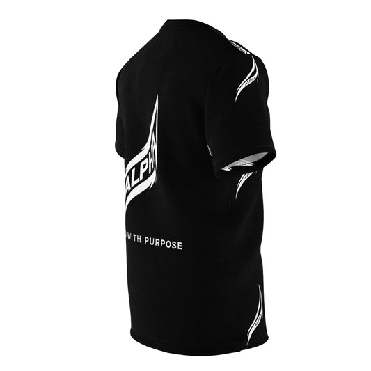 Black Flame Pattern T-Shirt — Minimalist All-Over Print Tee
