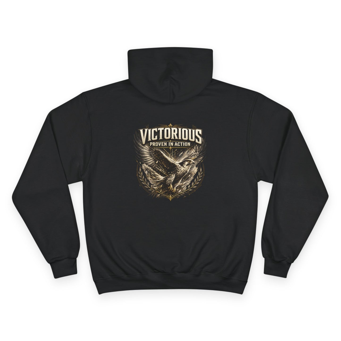 Victorious Eagle Hoodie — "Victorious: Proven in Action" Champion Pullover