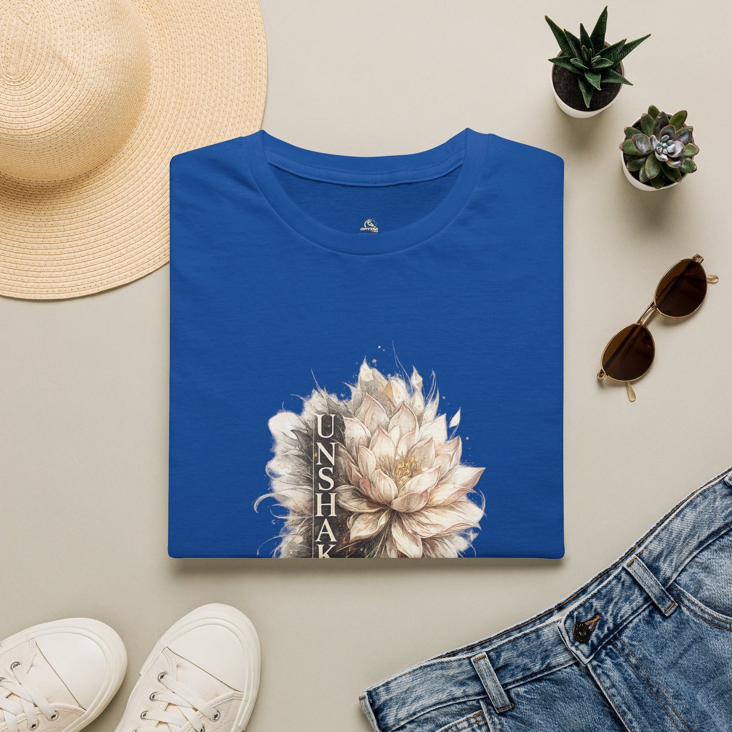 Floral 'UNSHAK' Lotus T-Shirt — Soft Vintage Botanical Tee