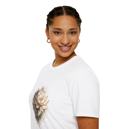 Floral 'UNSHAK' Lotus T-Shirt — Soft Vintage Botanical Tee