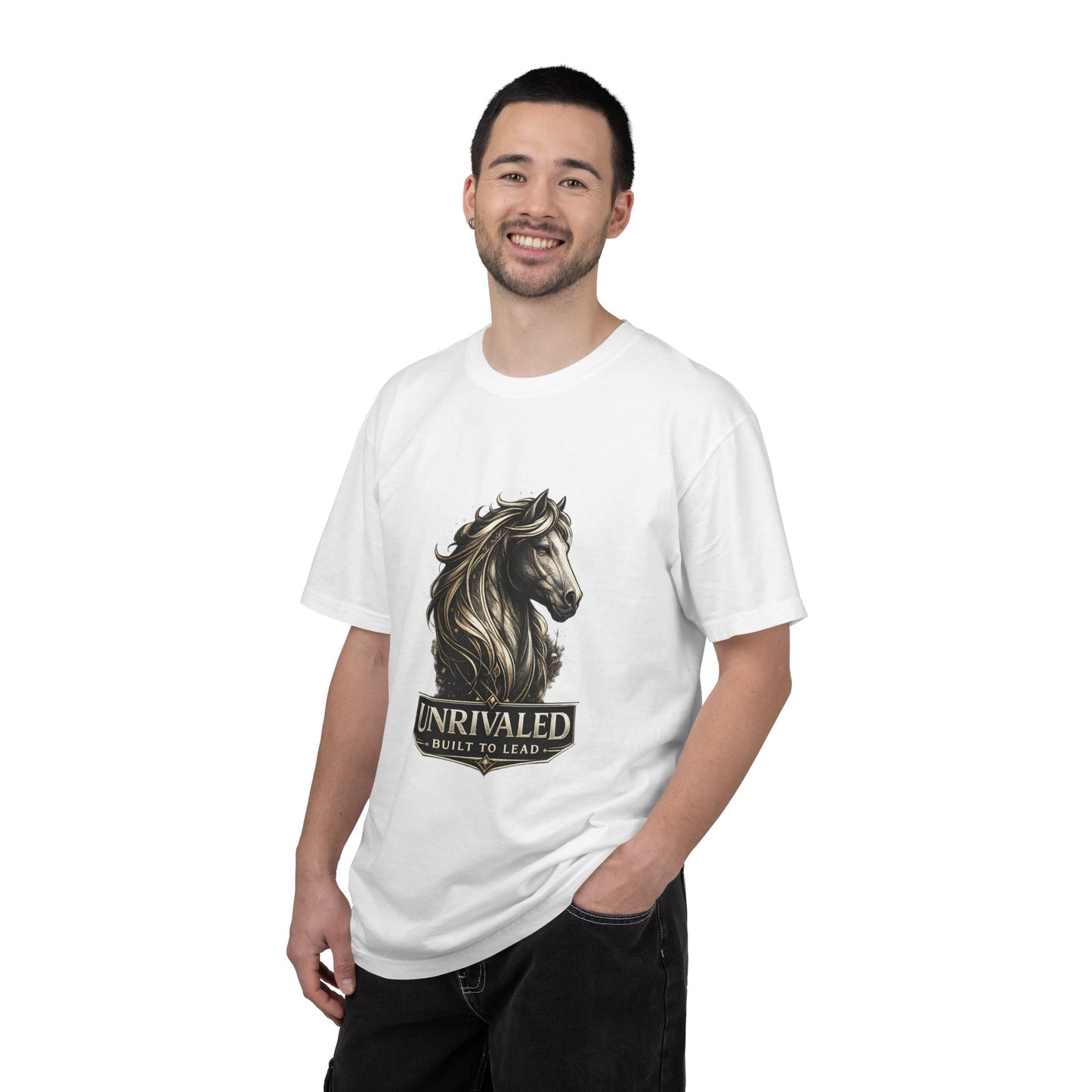 Horse T-Shirt — 'Unrivaled: Built to Lead' Motivational Graphic Tee