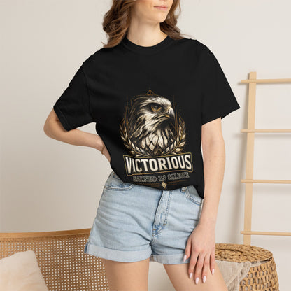 Victorious Eagle T‑Shirt — "Victorious: Earned in Silence / Proven in Action" Graphic Tee