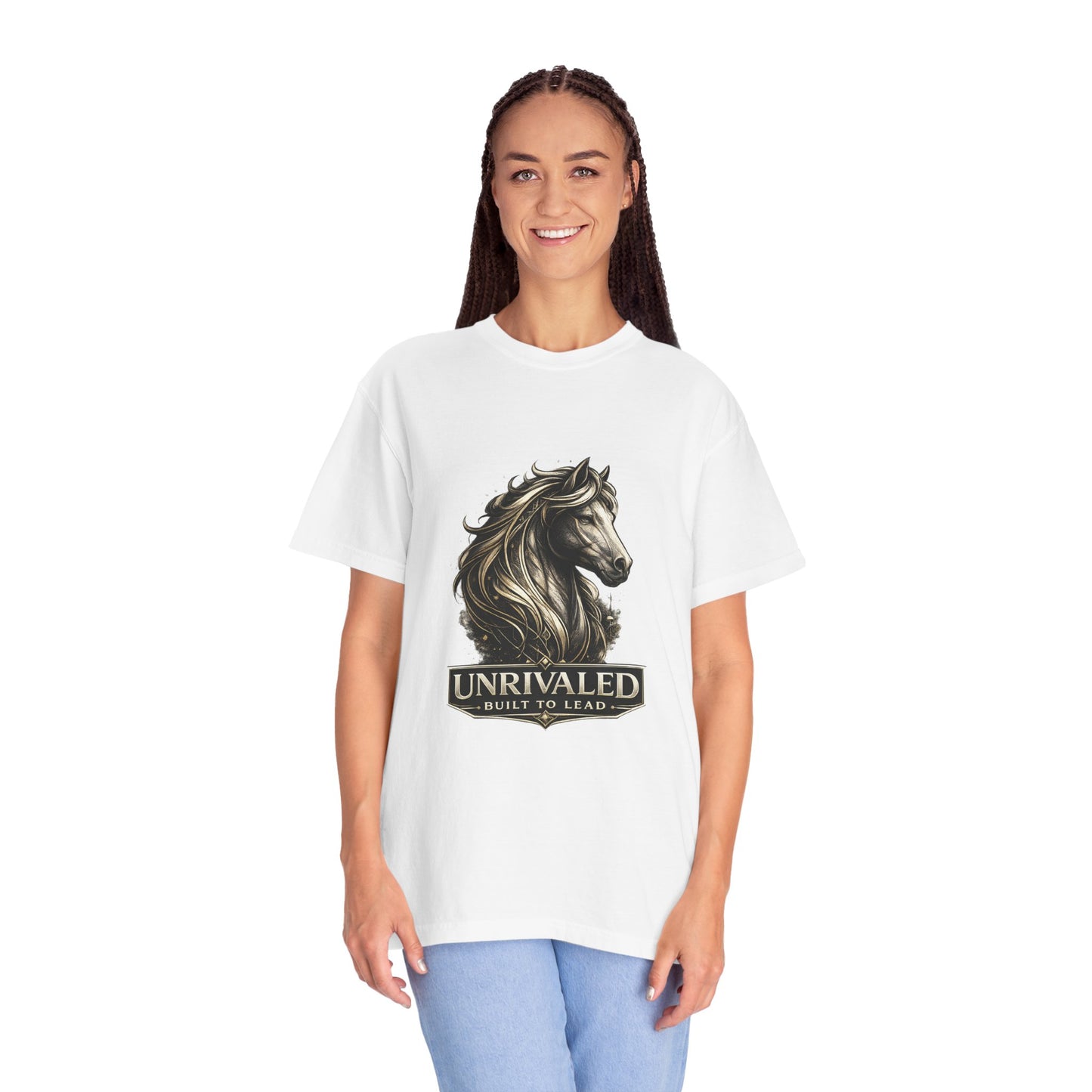 Horse T-Shirt — 'Unrivaled: Built to Lead' Motivational Graphic Tee