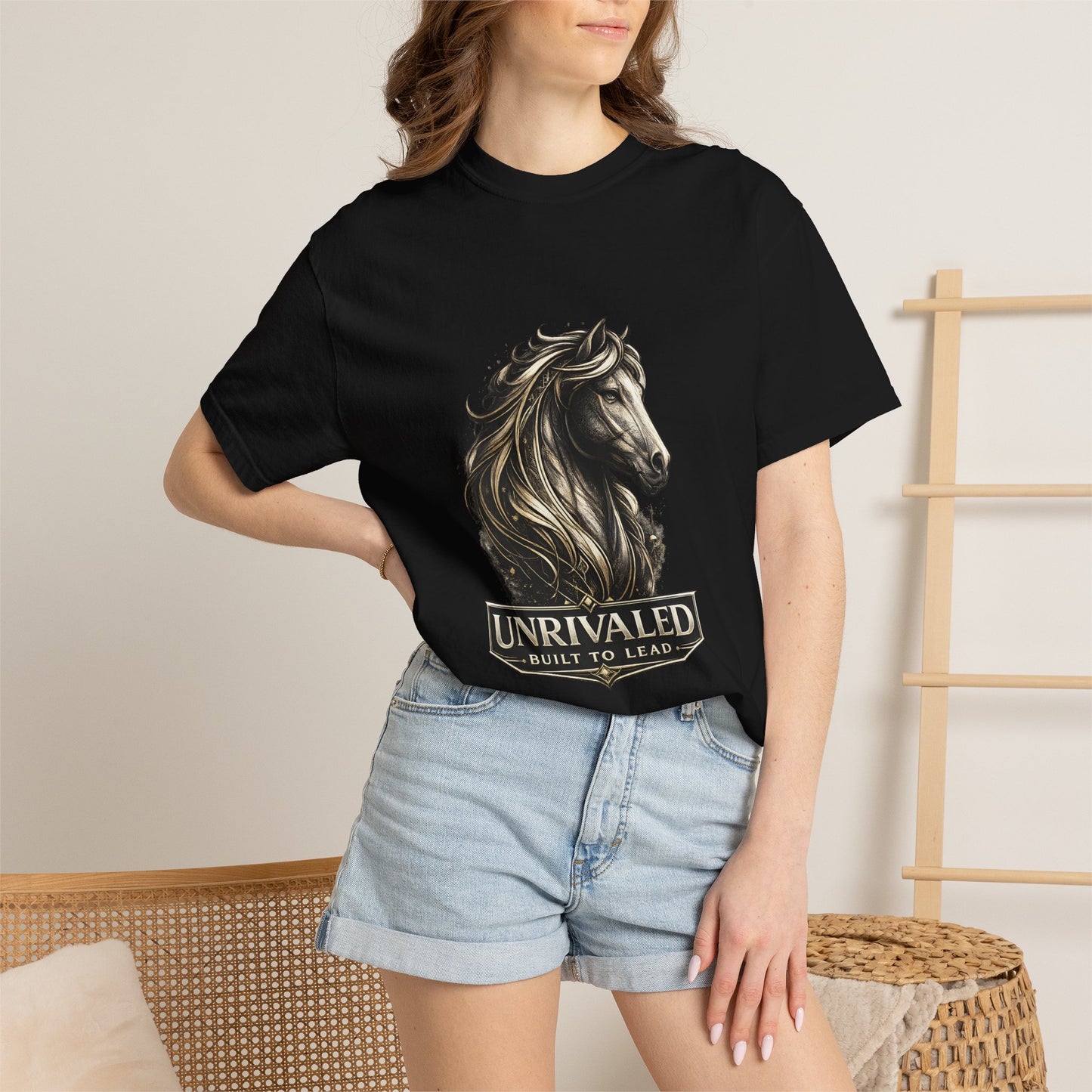 Horse T-Shirt — 'Unrivaled: Built to Lead' Motivational Graphic Tee