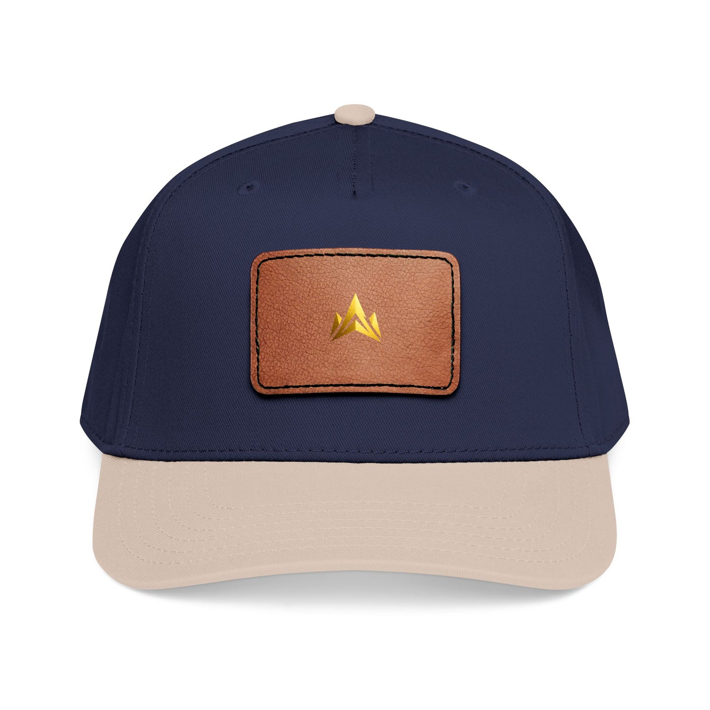 Mid Profile Baseball Cap with Leather Patch (Rectangle)
