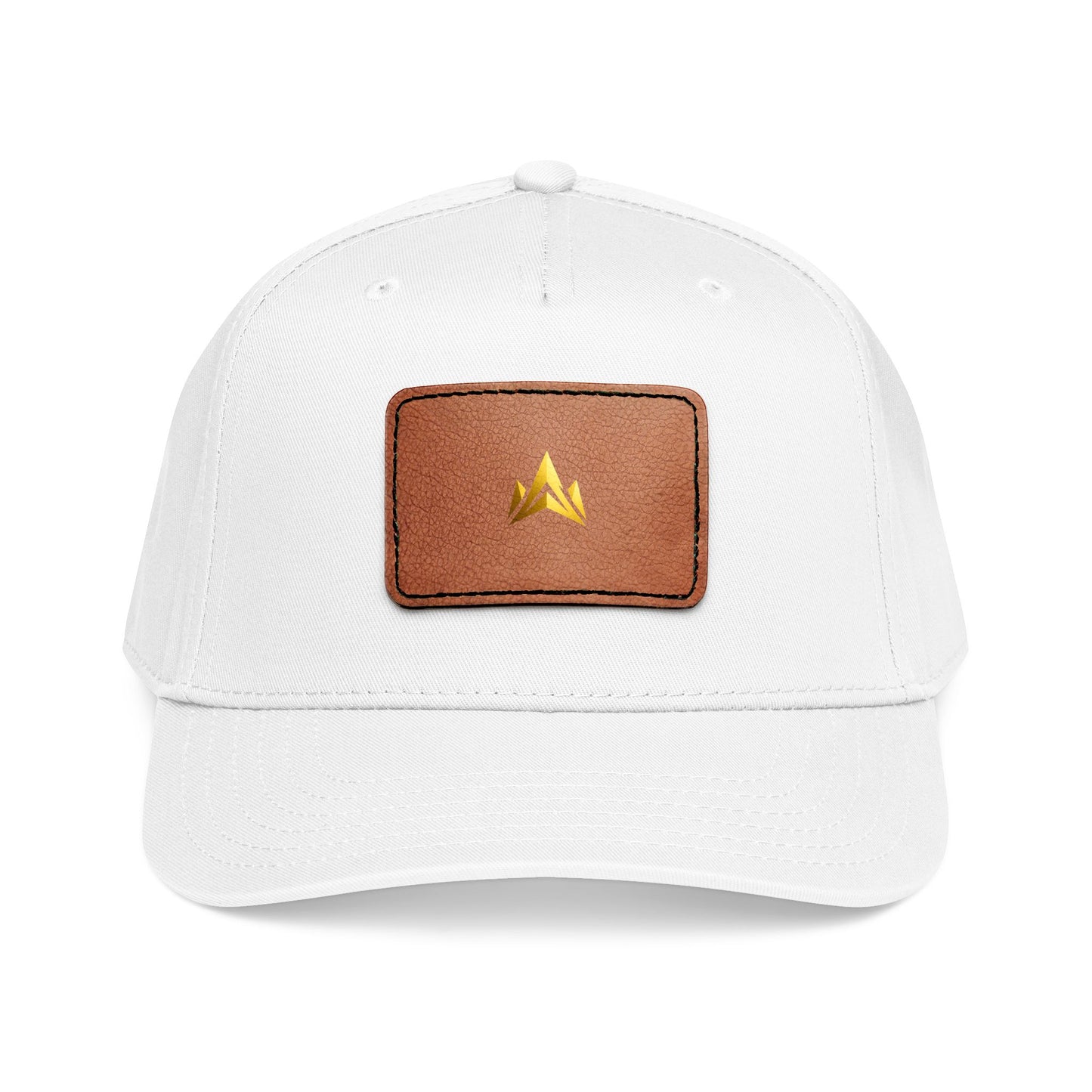 Mid Profile Baseball Cap with Leather Patch (Rectangle)