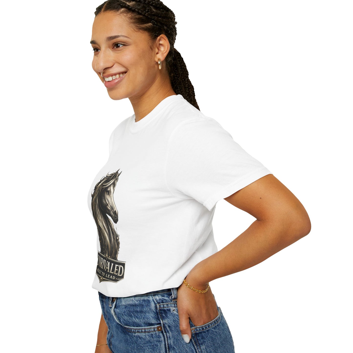 Horse T-Shirt — 'Unrivaled: Built to Lead' Motivational Graphic Tee