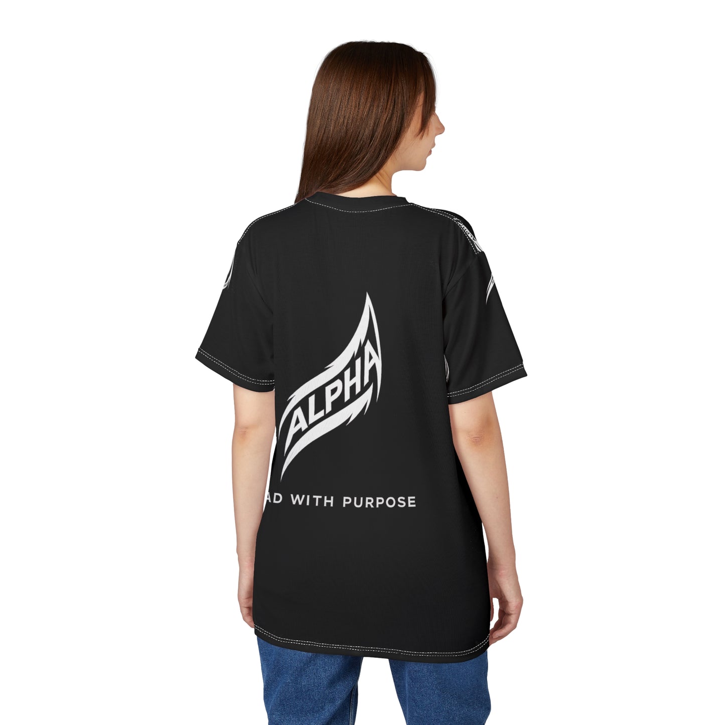 Black Flame Pattern T-Shirt — Minimalist All-Over Print Tee
