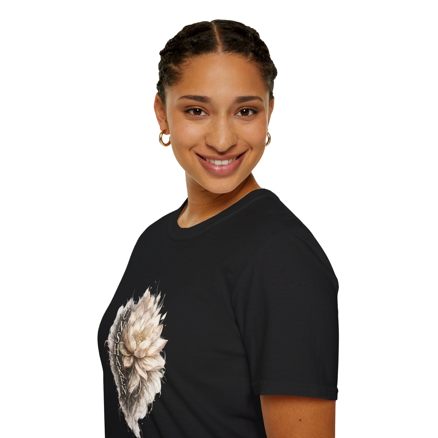 Floral 'UNSHAK' Lotus T-Shirt — Soft Vintage Botanical Tee