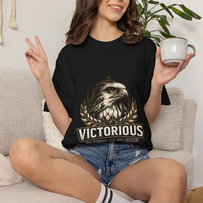 Victorious Eagle T‑Shirt — "Victorious: Earned in Silence / Proven in Action" Graphic Tee