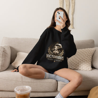 Victorious Eagle Crewneck Sweatshirt — "Victorious: Earned in Silence / Proven in Action"