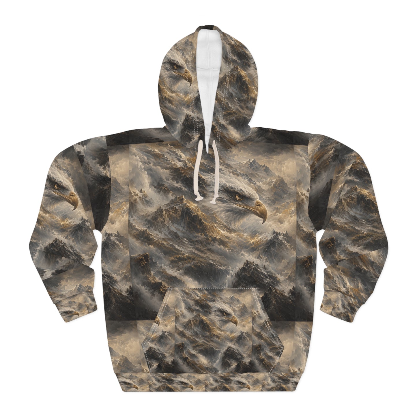 Eagle Storm All-Over Print Hoodie — Majestic Eagle Clouds Pullover