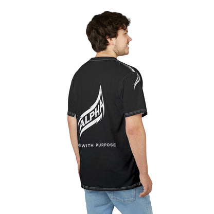 Black Flame Pattern T-Shirt — Minimalist All-Over Print Tee