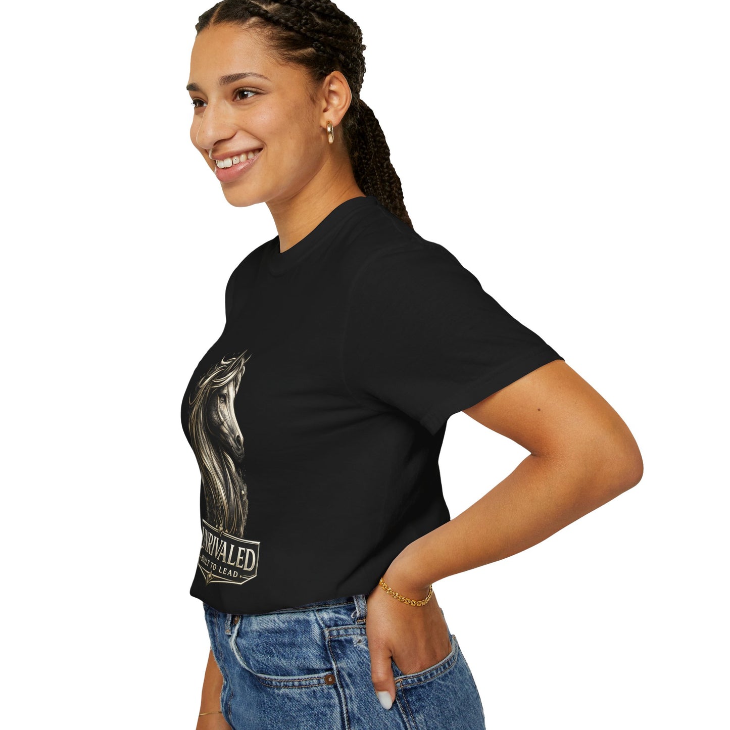 Horse T-Shirt — 'Unrivaled: Built to Lead' Motivational Graphic Tee