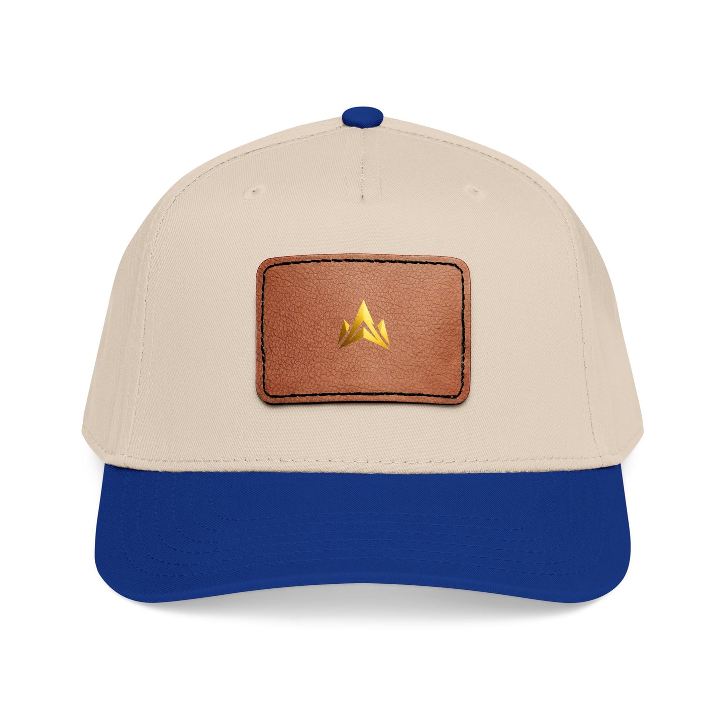 Mid Profile Baseball Cap with Leather Patch (Rectangle)