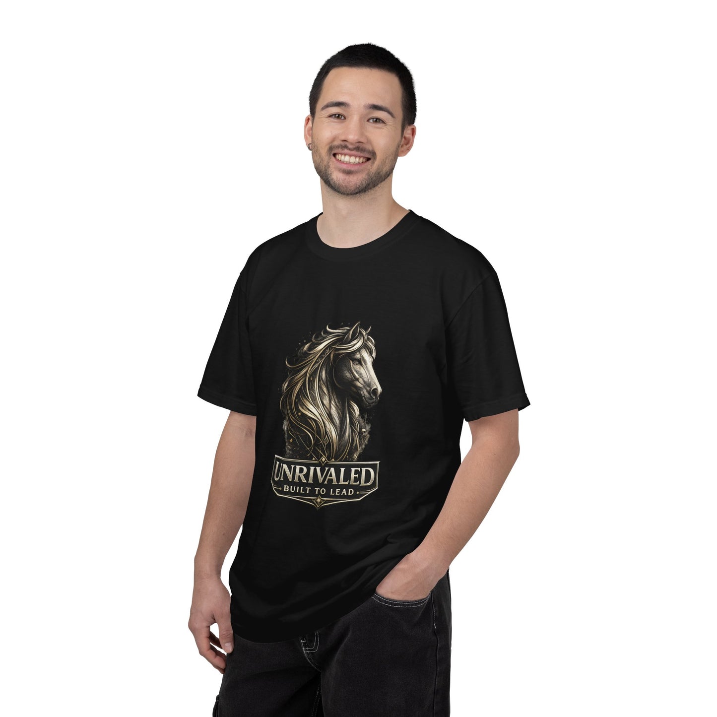 Horse T-Shirt — 'Unrivaled: Built to Lead' Motivational Graphic Tee