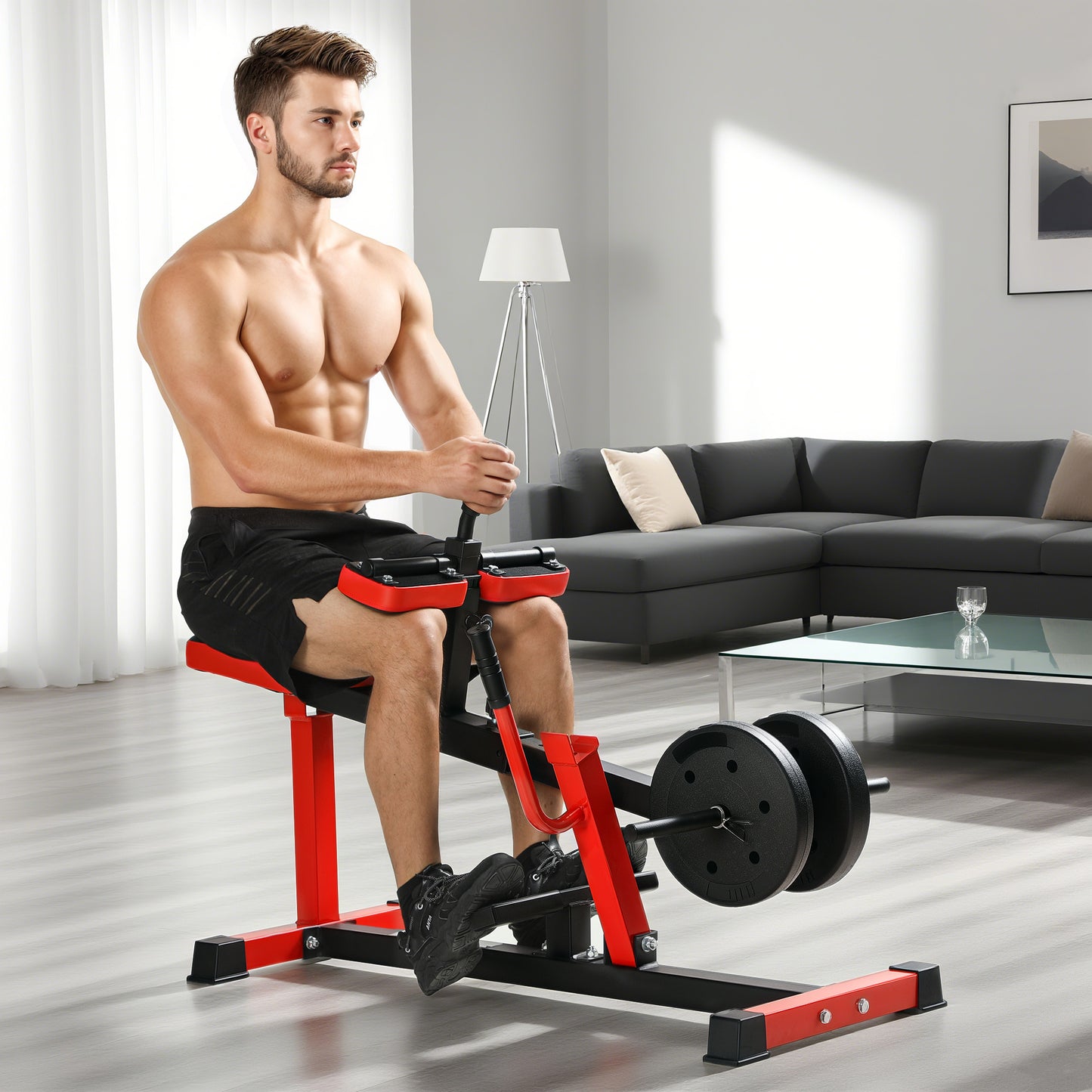Adjustable Steel Seated Calf Raise Machine for Strength Training Gym