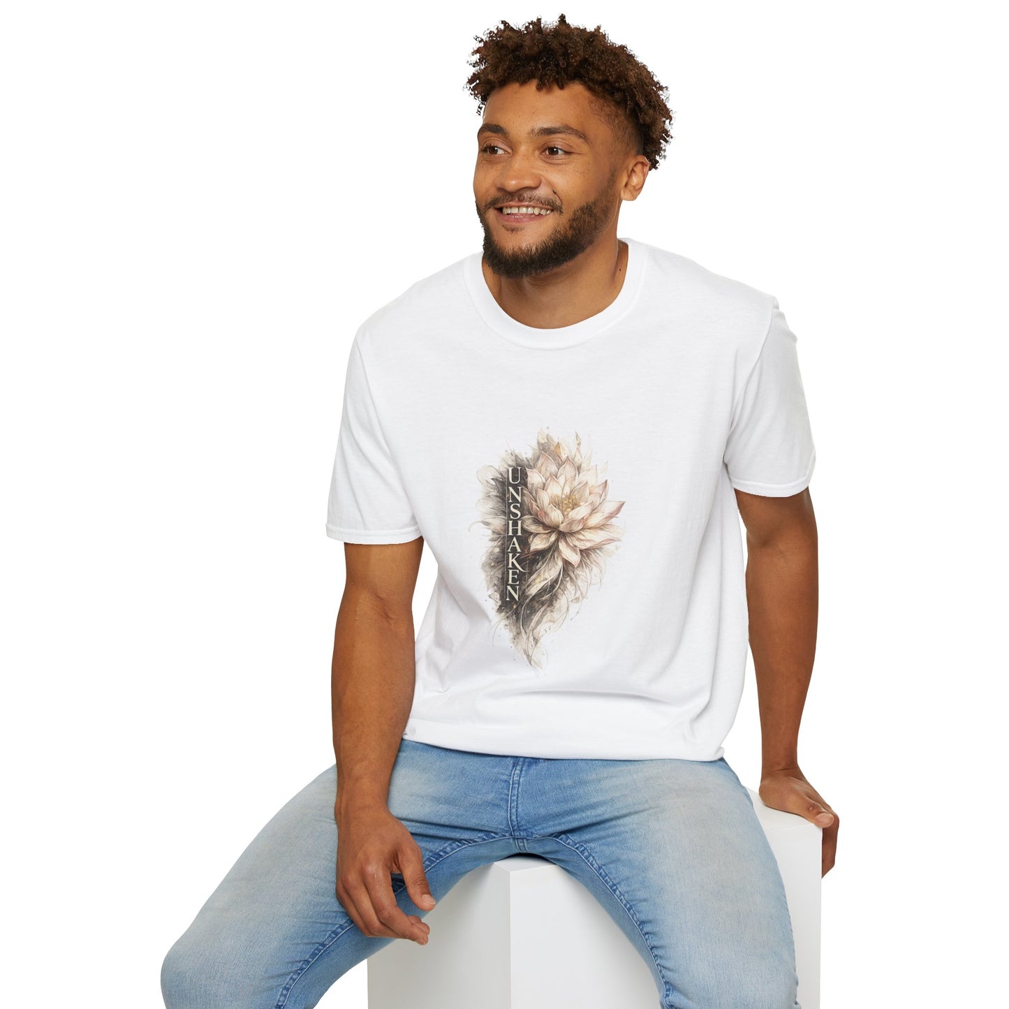 Floral 'UNSHAK' Lotus T-Shirt — Soft Vintage Botanical Tee