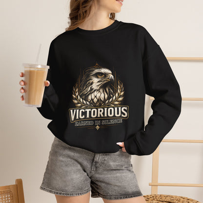 Victorious Eagle Crewneck Sweatshirt — "Victorious: Earned in Silence / Proven in Action"