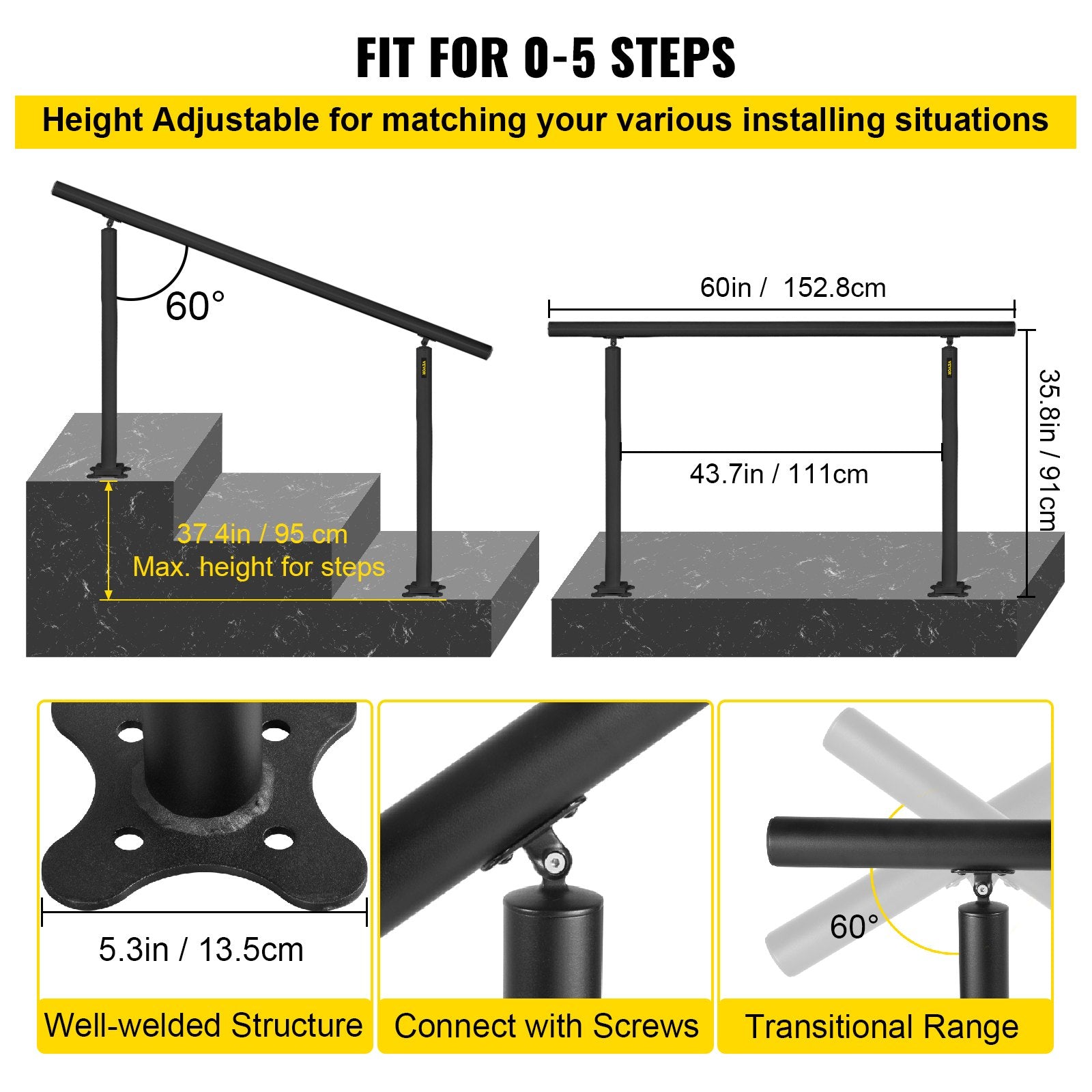 Handrails For Indoor & Outdoor Steps