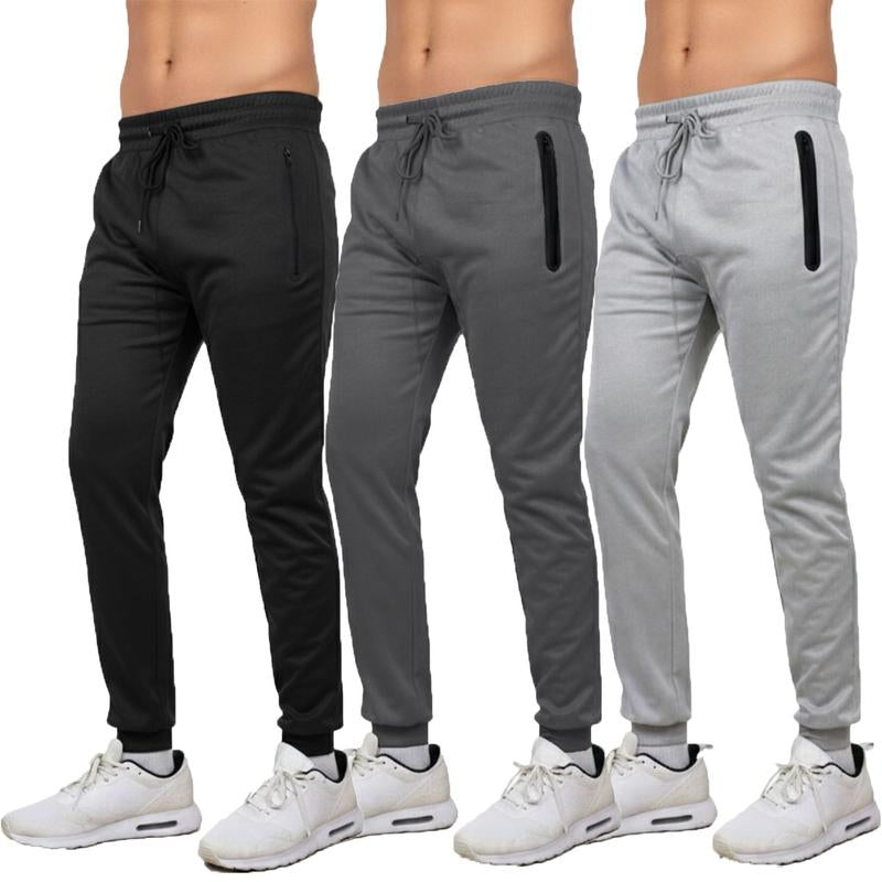 Men'S Multi Pack Performance Tech Joggers Sweatpants with Heat Seal Zipper Side Pockets