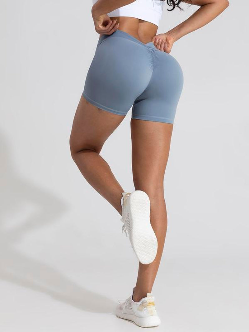 Women'S High Waist Ruched Sports Gym Shorts