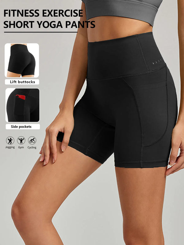 activewear plus size gym shorts with pocket storage