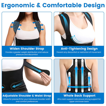 adjustable back brace for men and women posture