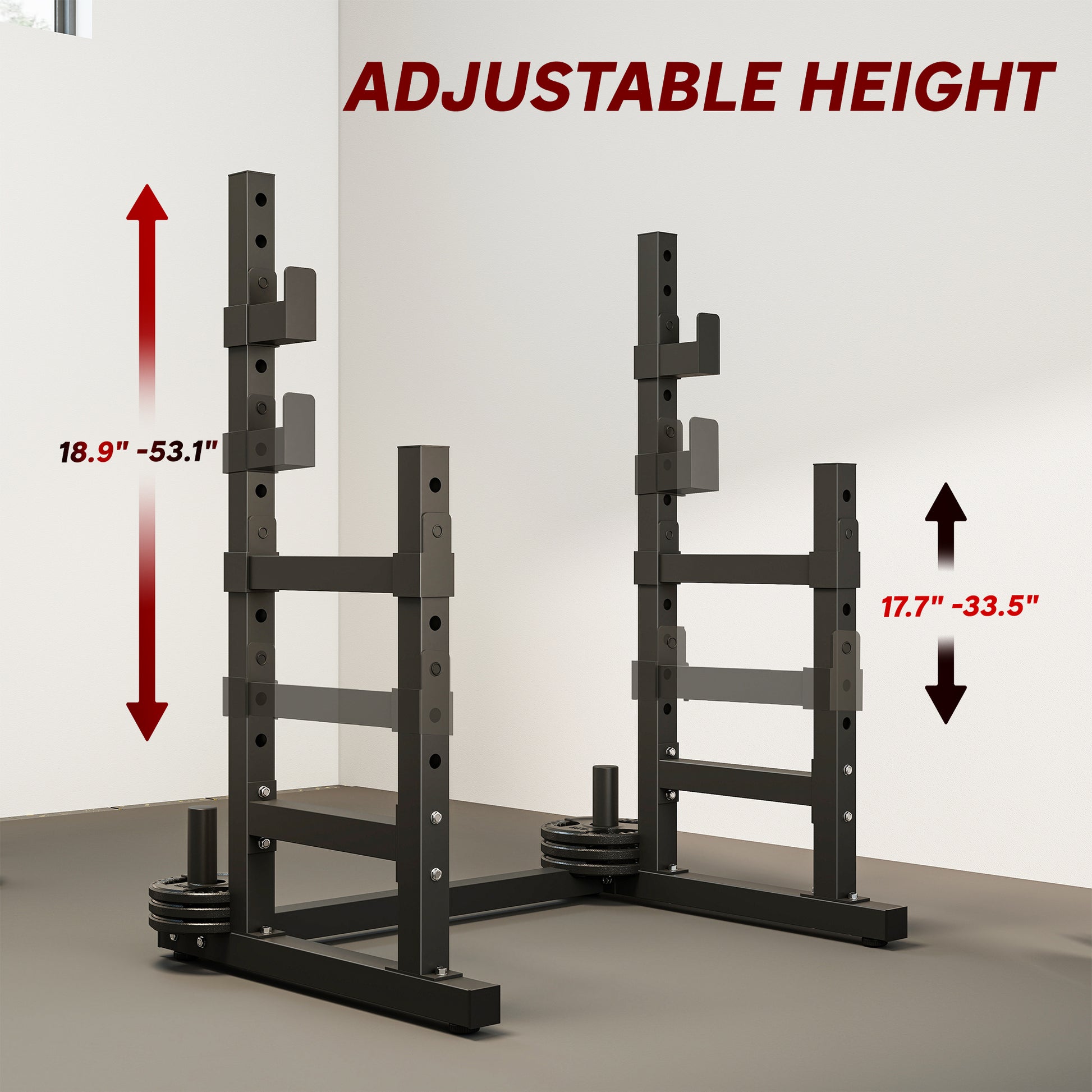 adjustable height bench and squat rack station