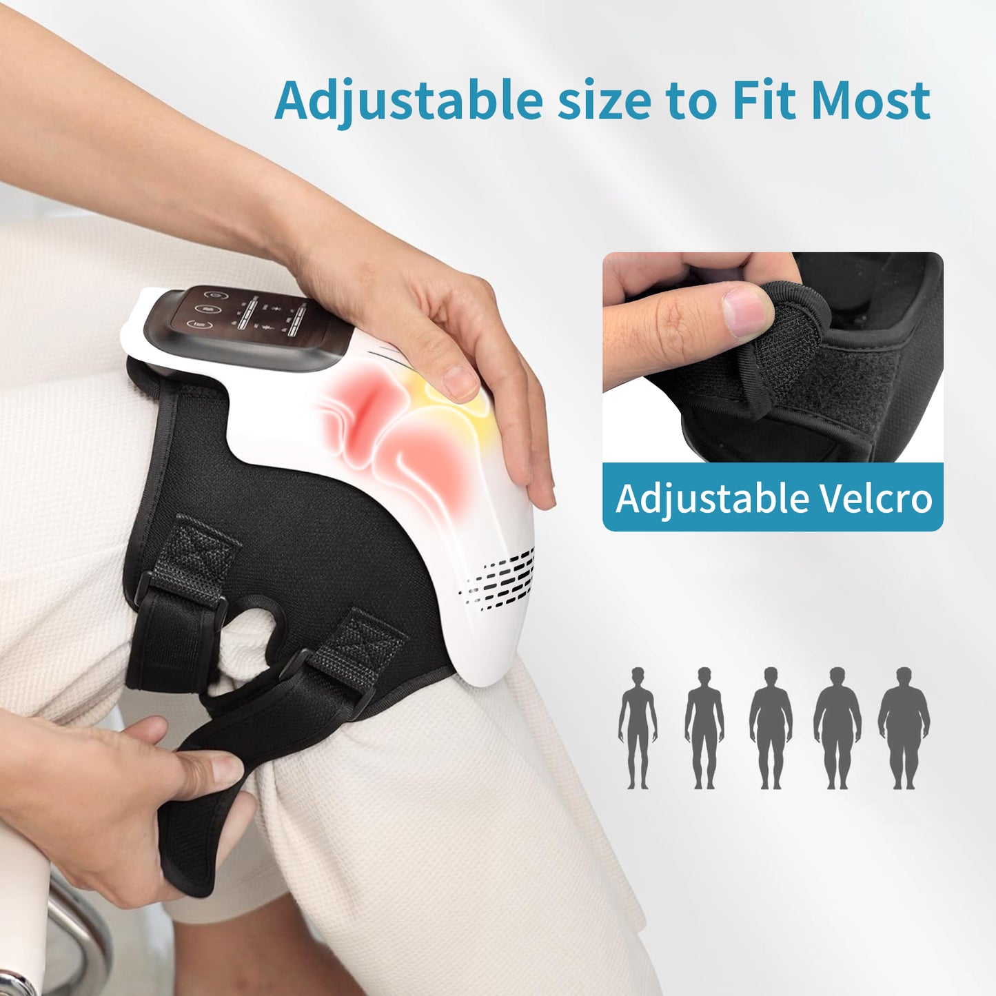 adjustable knee massager with LED touch controls