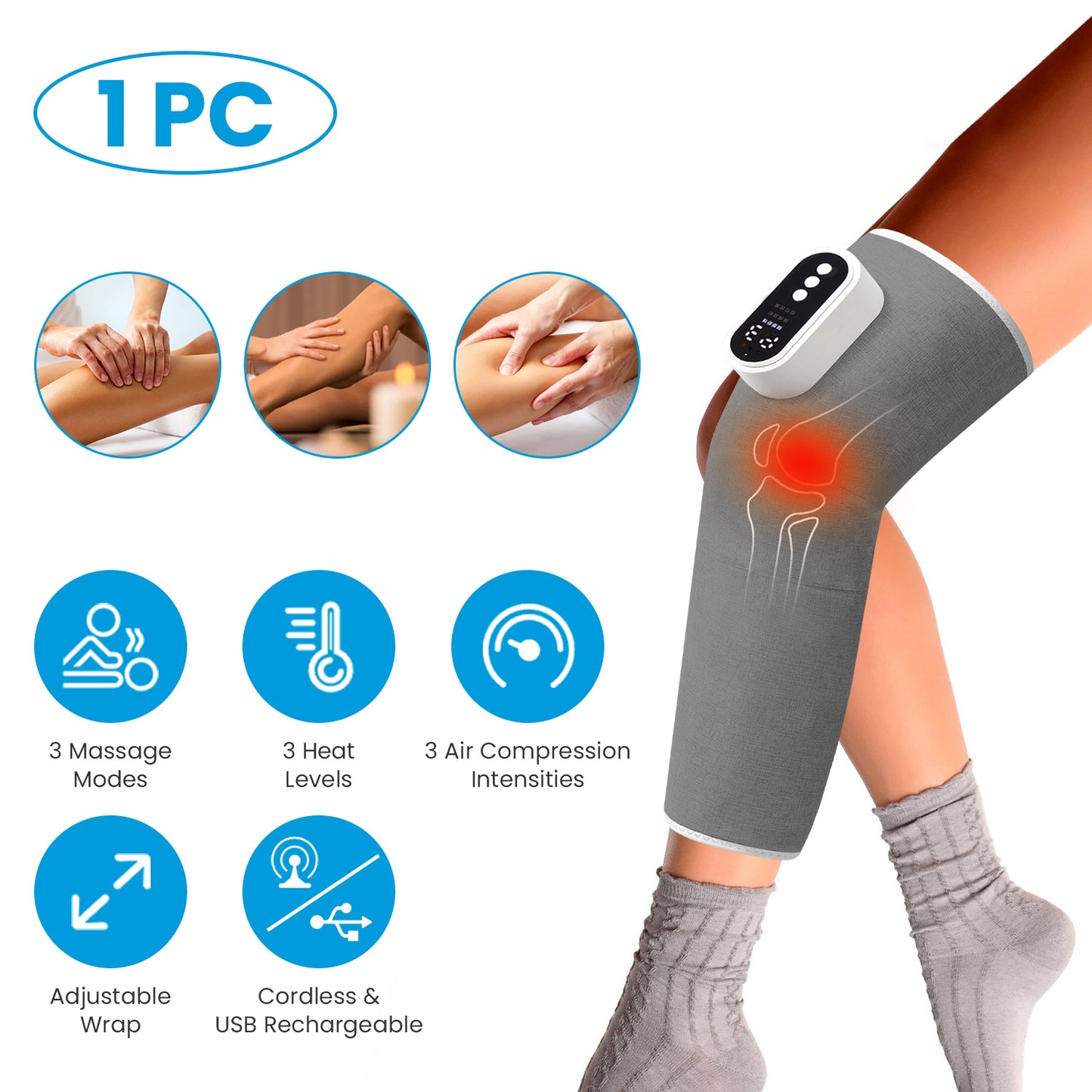 adjustable leg wrap massager for circulation