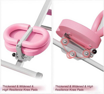 Adjustable Sit-Up Trainer with LCD Monitor Foldable Ab Exercise Machine for Abs Arms Yoga Legs and Glute Muscle Shaping Core Training Equipment for Home Gym