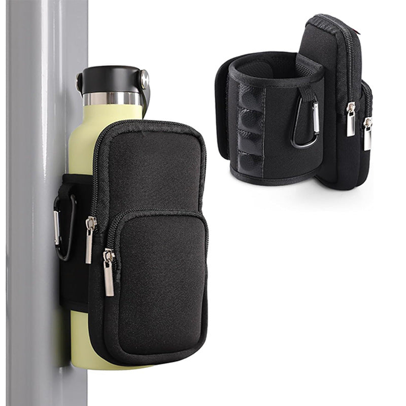 bottle sleeve with pocket for phone and cards