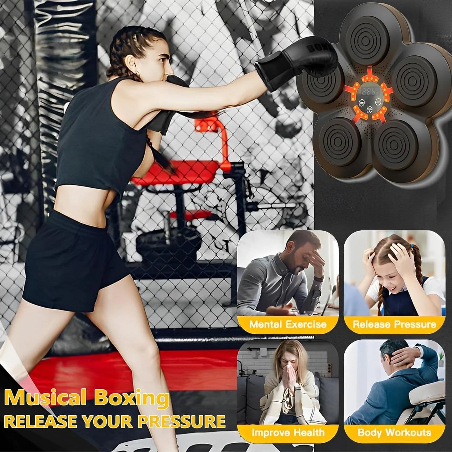 Smart Boxing Machine: Electronic Training Equipment for Speed and Agility Enhancement with Included Boxing Gloves for Diverse Workouts