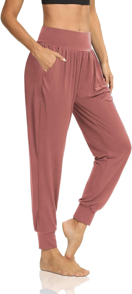 Womens Yoga Joggers Loose Workout Sweat Pants Comfy Lounge Pants with Pockets