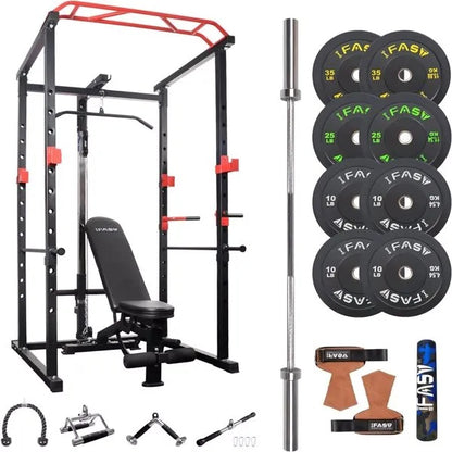 full body workout cage adjustable safety bars