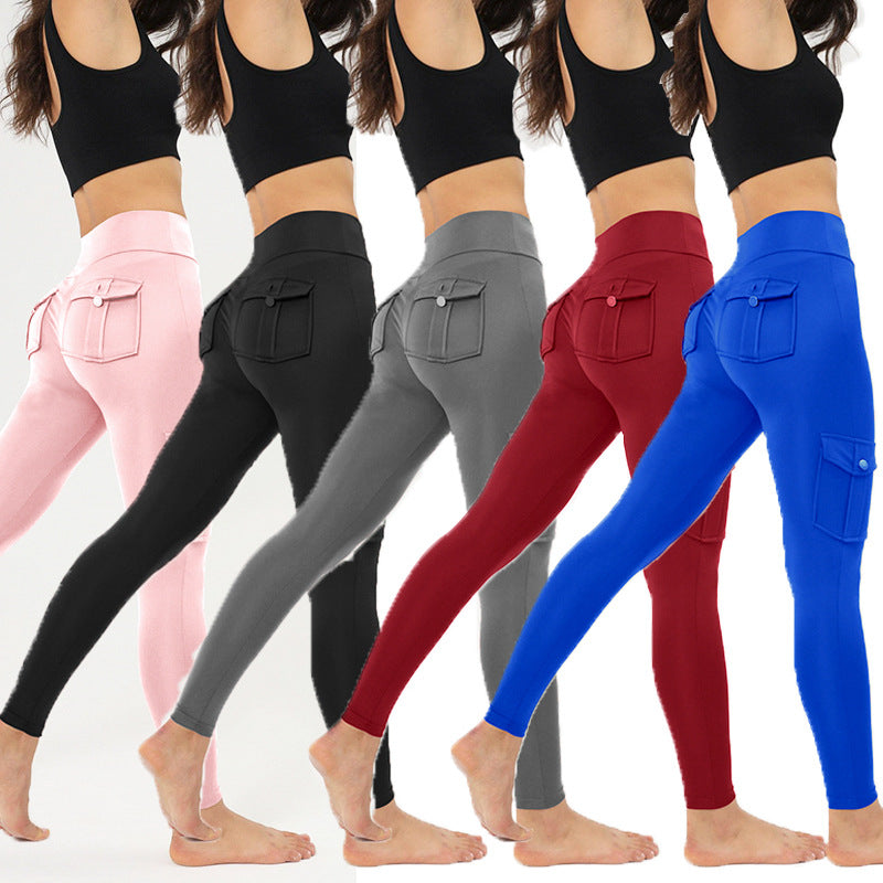 high waist yoga pocket pants with phone storage