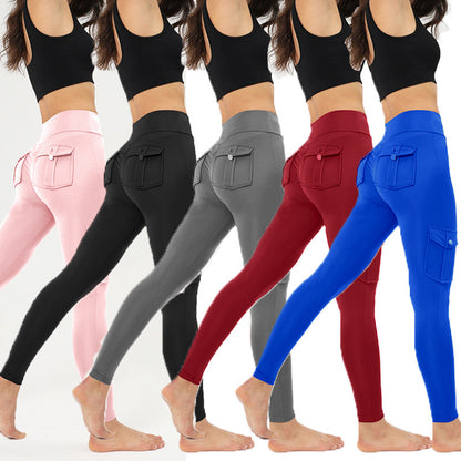 high waist yoga pocket pants with phone storage