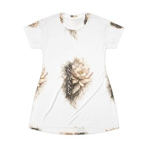 Unshaken Floral Lotus T-Shirt Dress | All-Over Print