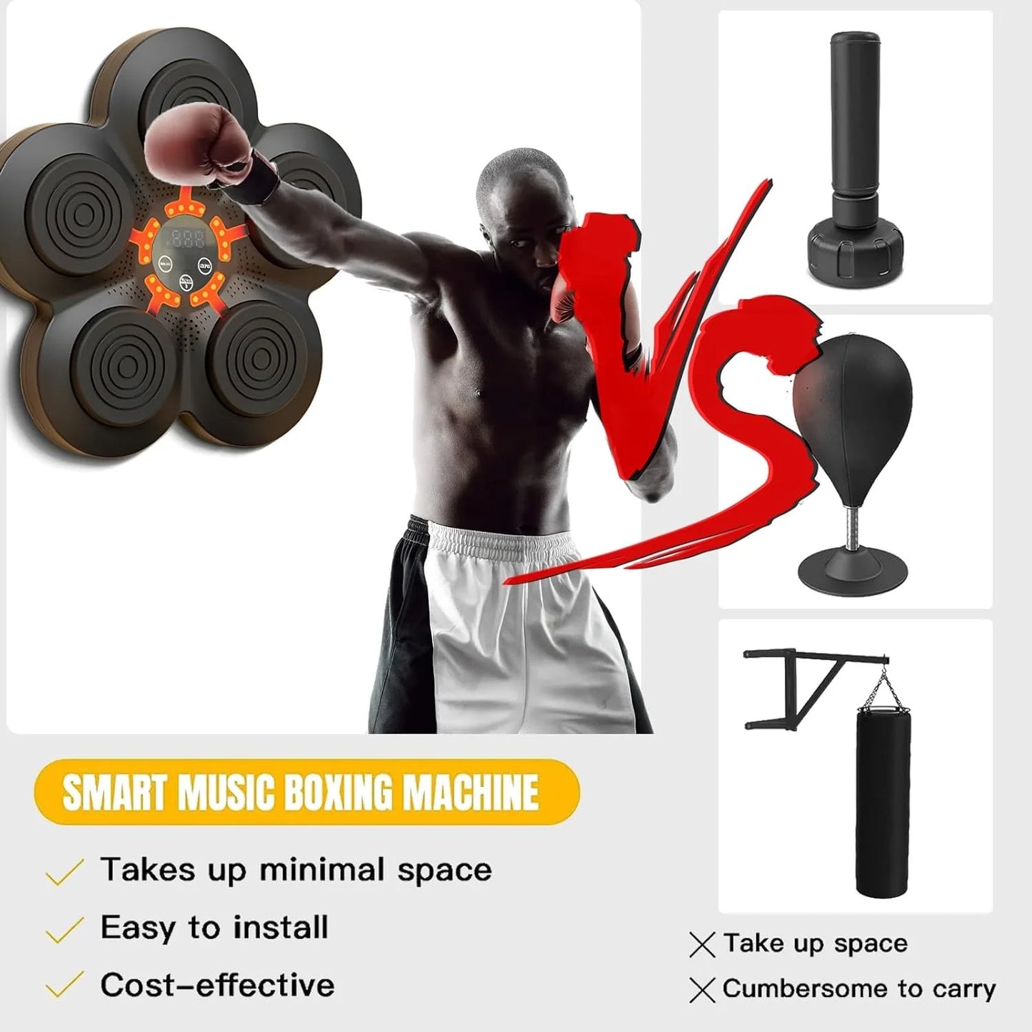 Smart Boxing Machine: Electronic Training Equipment for Speed and Agility Enhancement with Included Boxing Gloves for Diverse Workouts