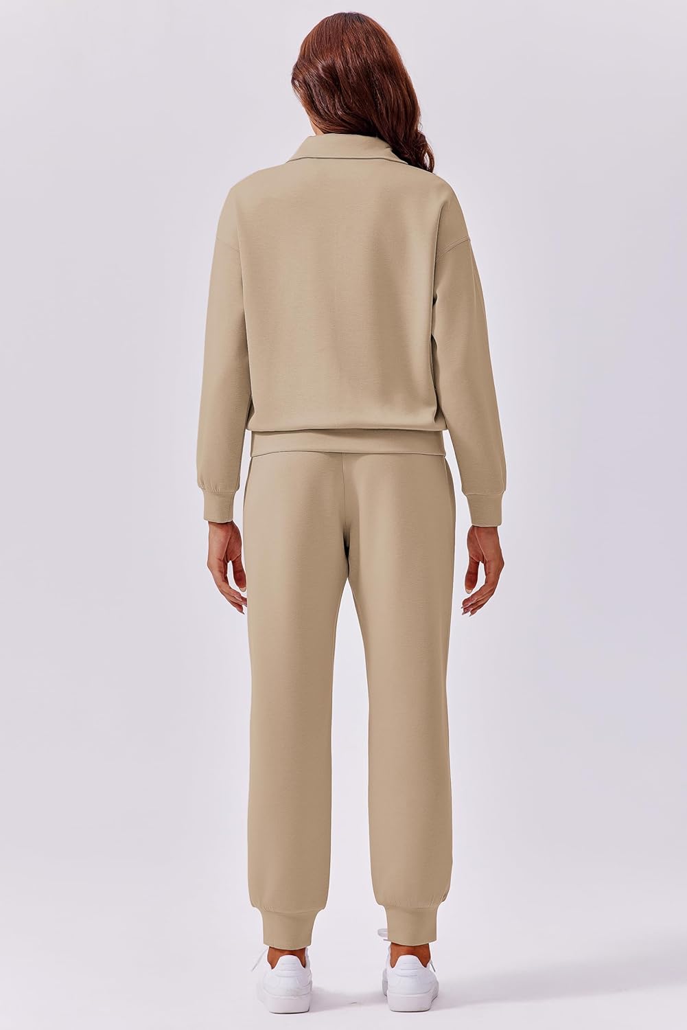 long sleeve half zip tracksuit set for women
