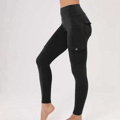 moisture wicking yoga pants with functional pockets