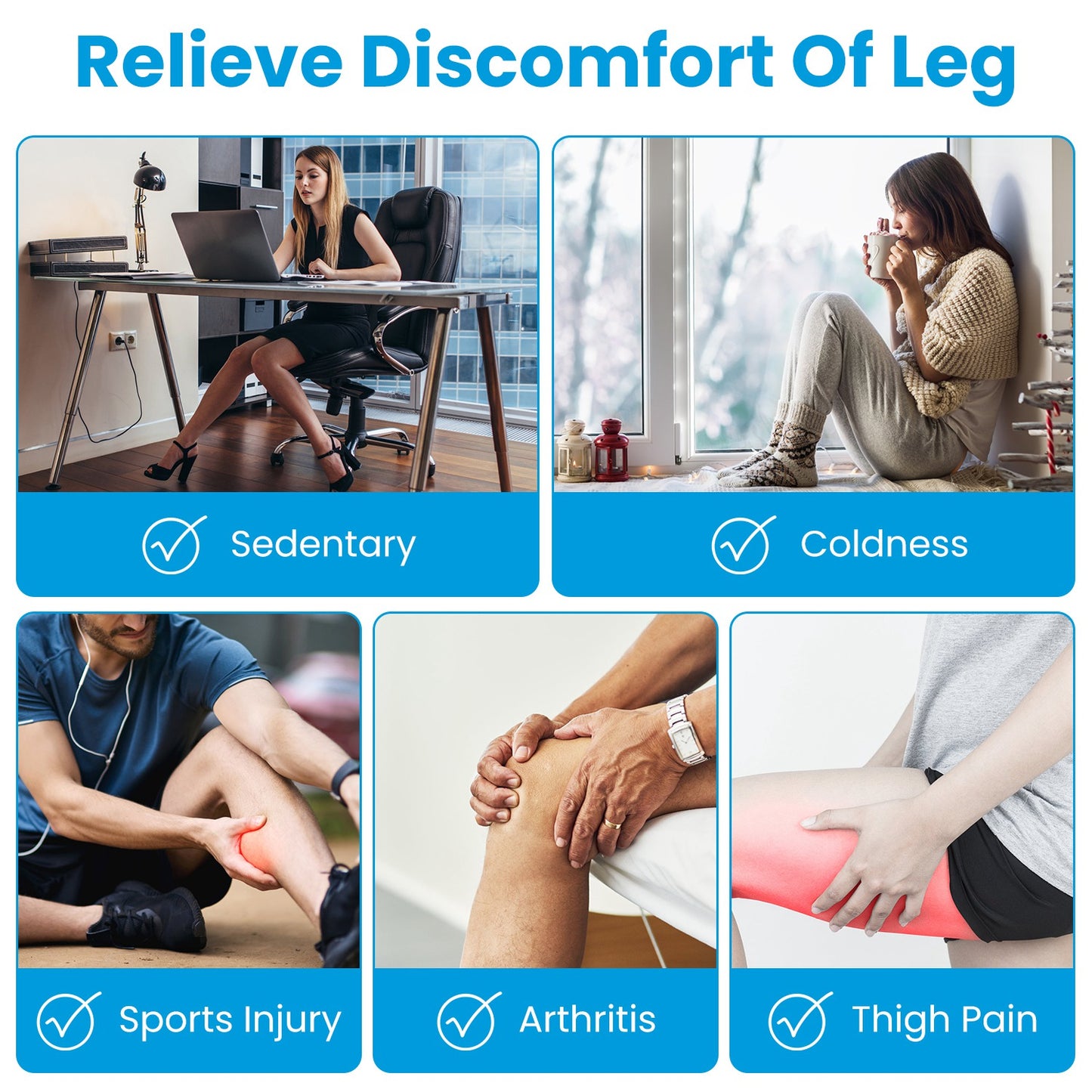 muscle recovery leg massager with multiple modes