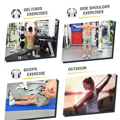 muscle toning resistance bands set with levels