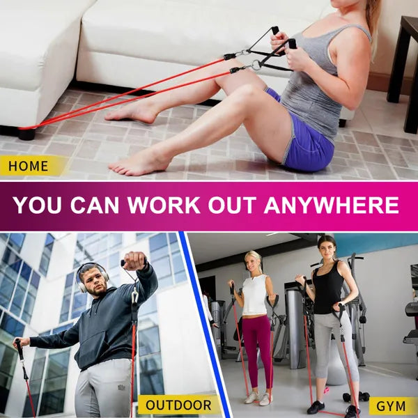 portable home gym resistance band kit